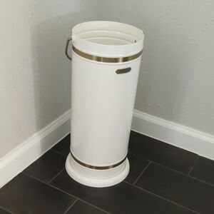 Hearth & Hand White Umbrella stand with Gold Accent